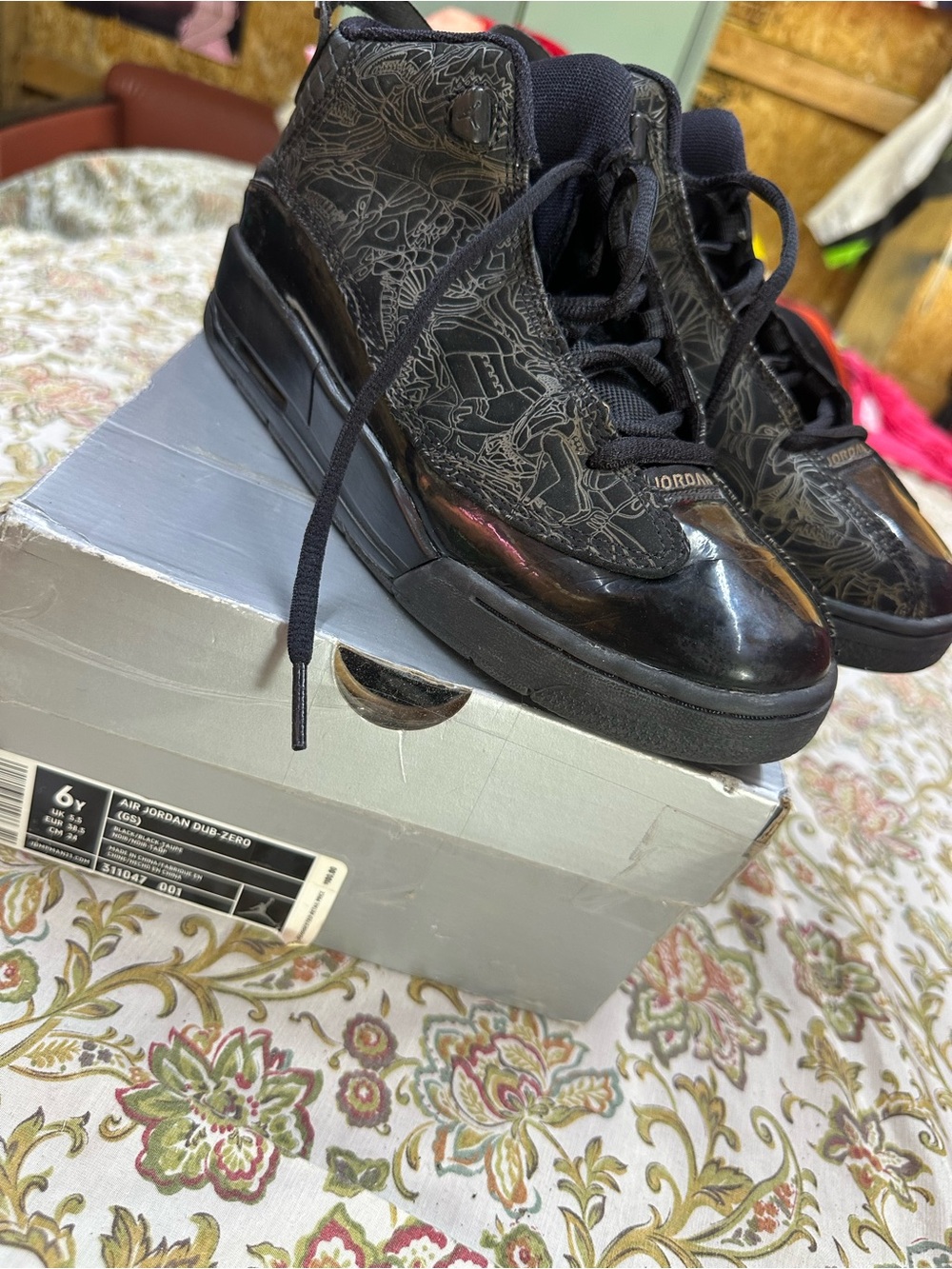 Jordan Black Graphic High-Top Sneakers